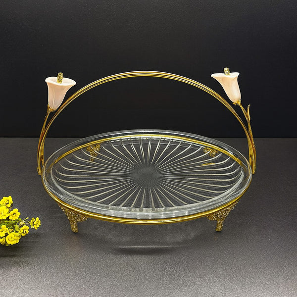 Blooming Grace Glass Serving Tray